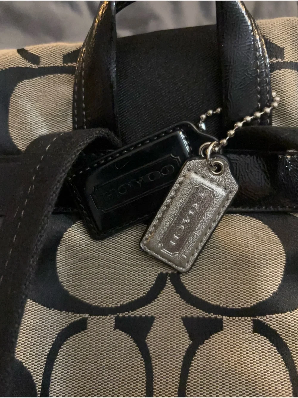 Coach Signature Canvas Backpack in Tan and Black Y2K A1361-F21928
